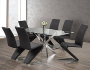 IFDCTempered Clear Glass 7pc Dining Set T - 1448 C - 1785