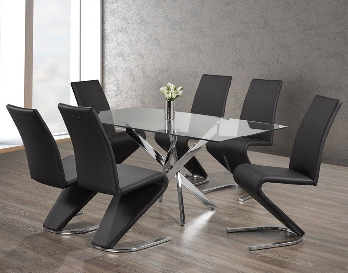 IFDCTempered Clear Glass 7pc Dining Set T - 1448 C - 1785