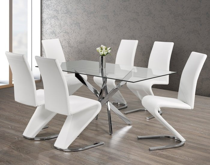 IFDCTempered Clear Glass 7pc Dining Set T - 1448 C - 1786