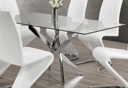 IFDCTempered Clear Glass 7pc Dining Set T-1448 C-1786