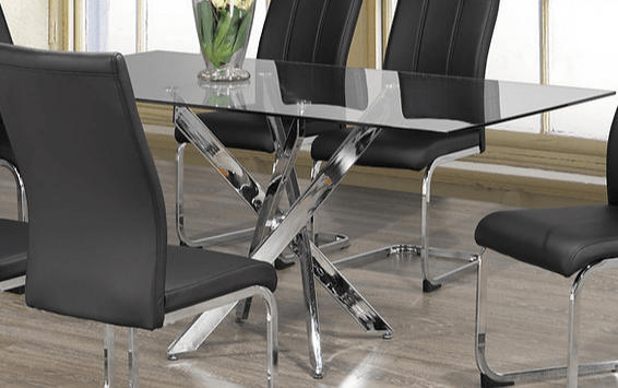 IFDCTempered Clear Glass 7pc Dining Set T-1448 C-1877