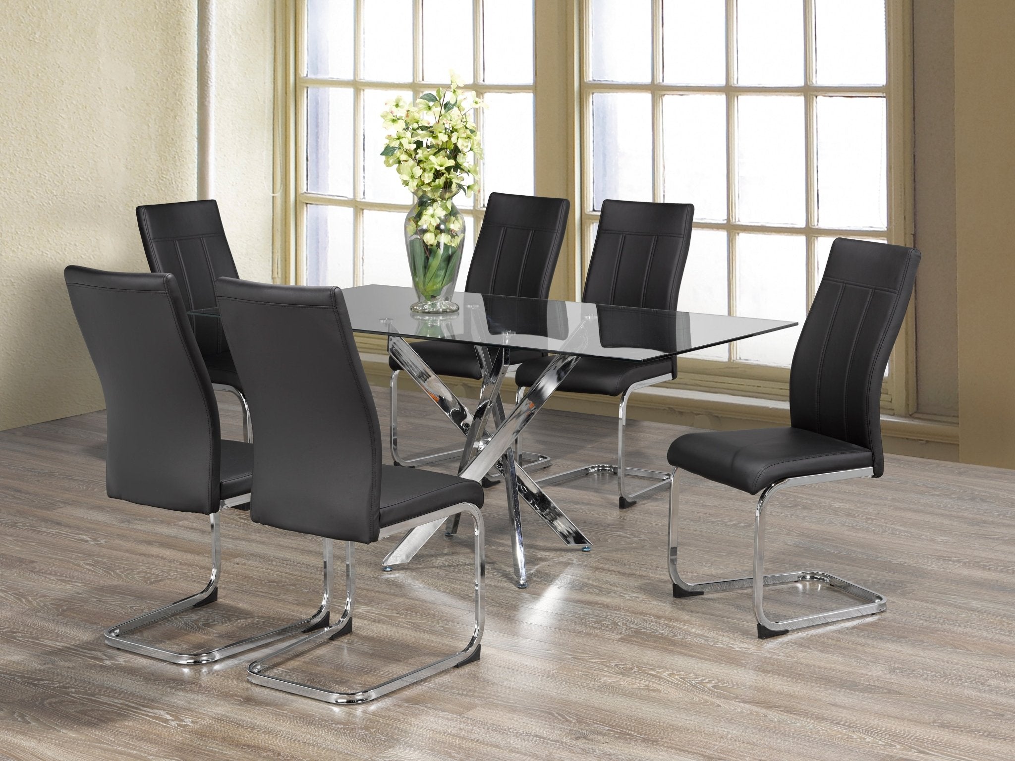 IFDCTempered Clear Glass 7pc Dining Set T - 1448 C - 1877