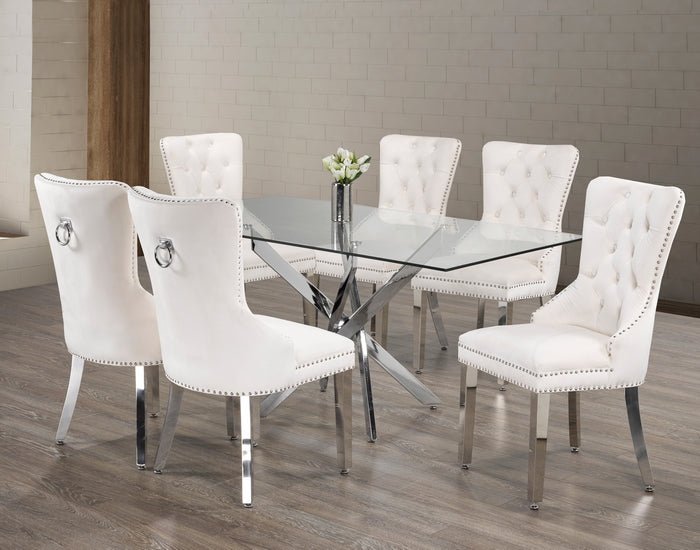 IFDCTempered Glass 7pc Dining Set T - 1448 C - 1263