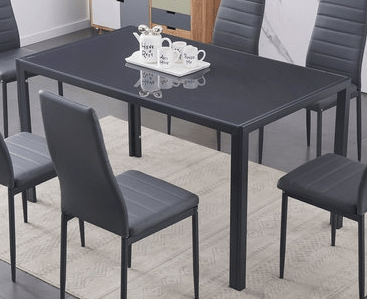 IFDCTempered Gray Glass 7pc Dining Set IF-5051