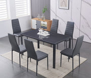 IFDCTempered Grey Glass 7pc Dining Set IF - 5051