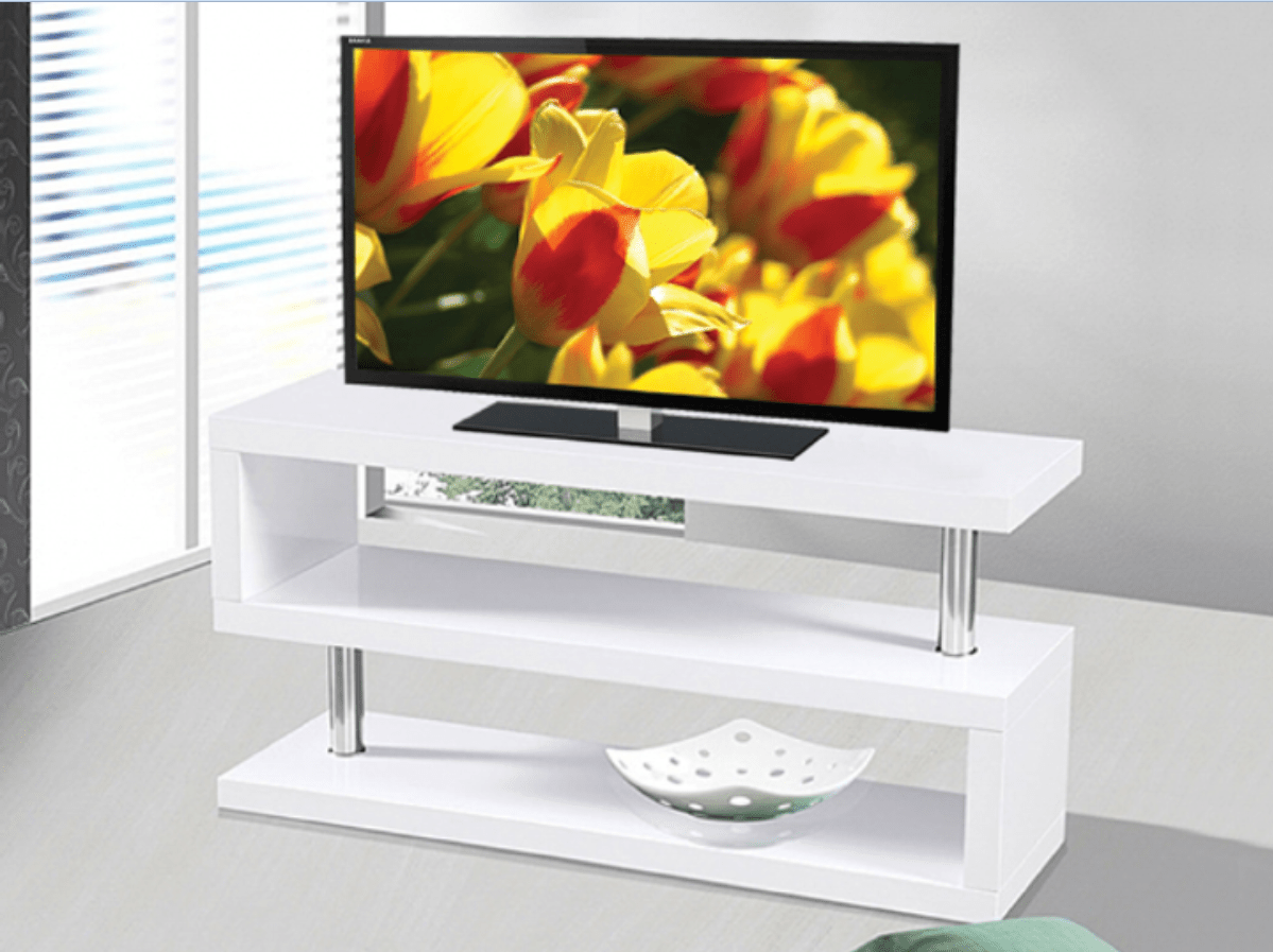 IFDCTV Stand Glossy White with Chrome IF - 5015W
