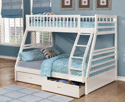 IFDCWhite Bunk Bed B - 117W (Single/Double)