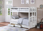 IFDCWhite Bunk Bed B - 1842 (Single/Single/Single)