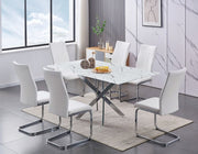 IFDCWhite Marble 7pc Dining Set T - 1442 C - 1878