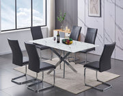 IFDCWhite Marble 7pc Dining Set T - 1442 C - 1879
