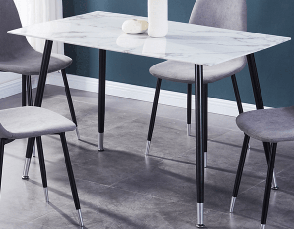 IFDCWhite Marble Glass 5Pc Dining Set T-1580 C-1582