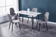 IFDCWhite Marble Glass 5Pc Dining Set T - 1580 C - 1582