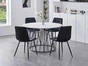 IFDCWhite Marble Veneer 5pc Dining Set T - 1590 C - 1591
