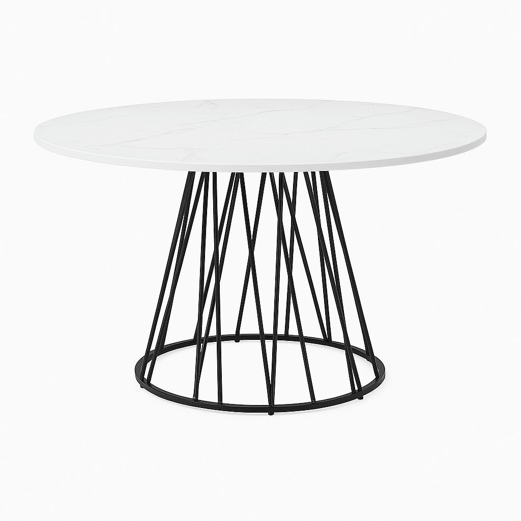 IFDCWhite Marble Veneer 5pc Dining Set T - 1590 C - 1592