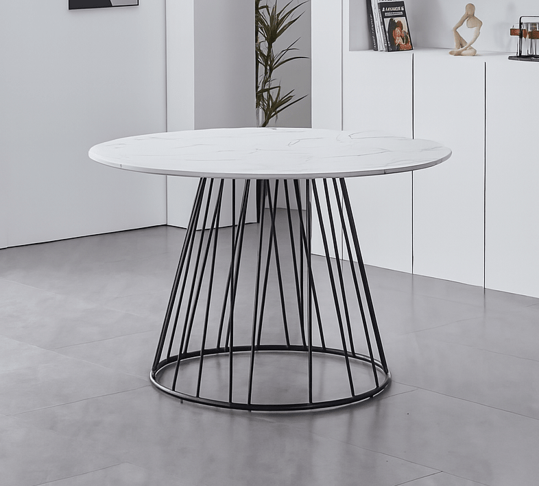 IFDCWhite Marble Veneer 5pc Dining Set T - 1590 C - 1592