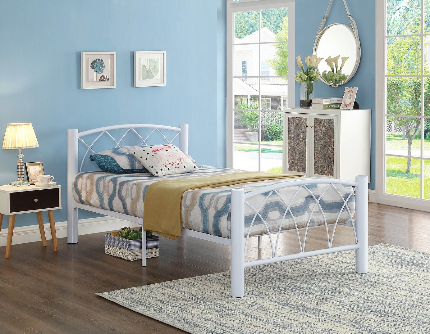 IFDCWhite Metal Bed IF - 111