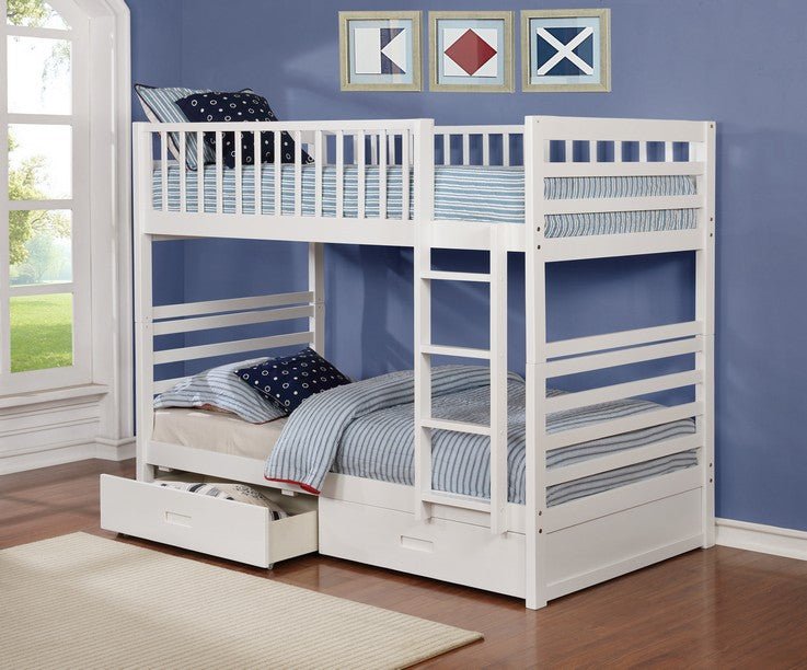 IFDCWhite Wooden Bunk Bed B - 110W (Single/Single)