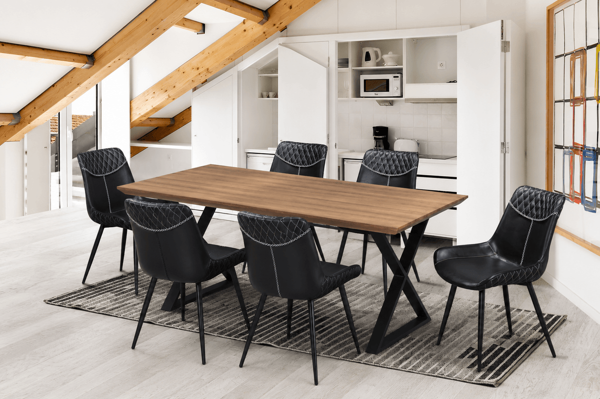 IFDCWood Table 7pc Dining Set T-1812 C-1826