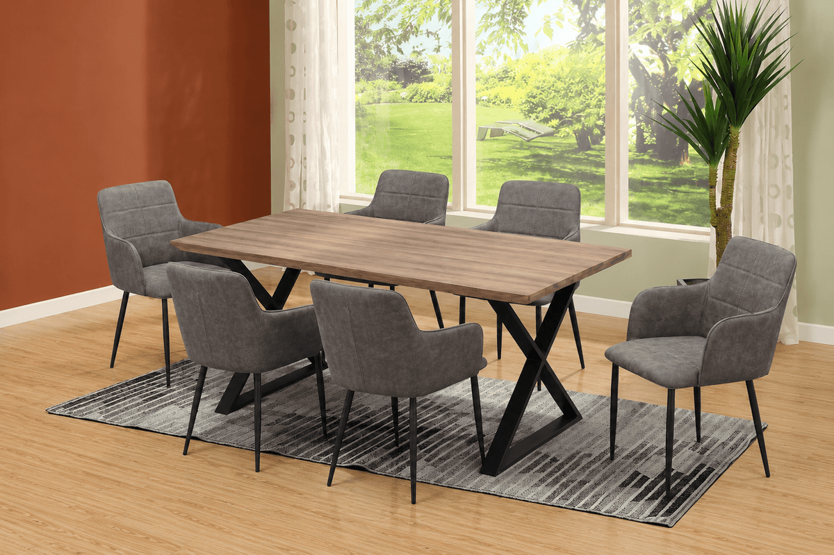 IFDCWood Table 7pc Dining Set T-1812 C-1835