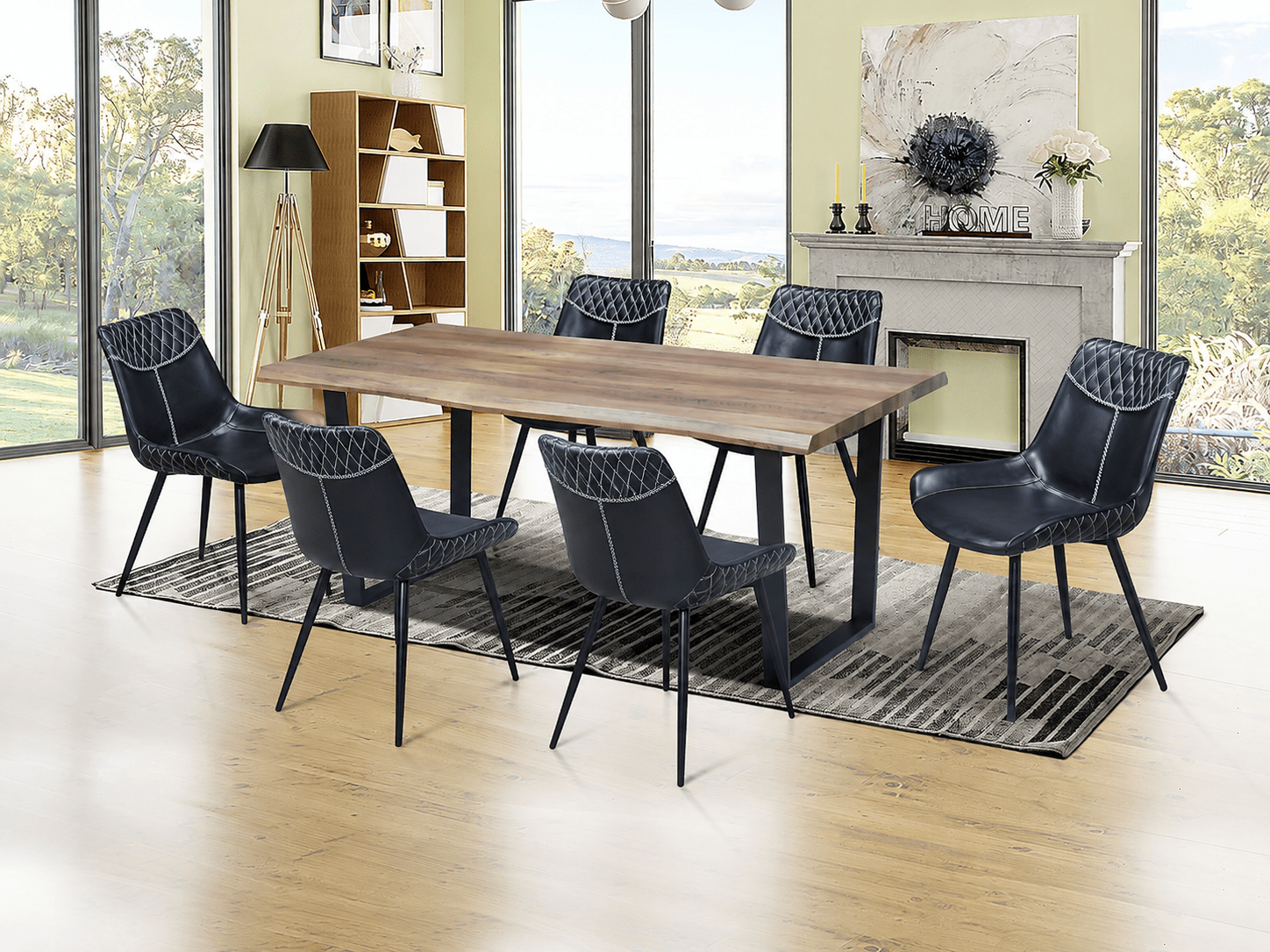 IFDCWood Table Dining Set T-1810 C-1826