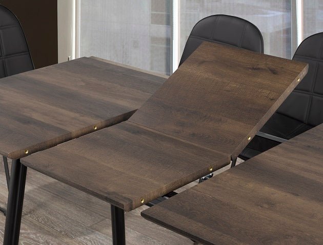IFDCWooden Table With Self Storing Butterfly Extension Leaf 7pc Dining Set T - 1814 C - 1825