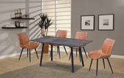 IFDCWooden Table With Self Storing Butterfly Extension Leaf 7pc Dining Set T-1814 C-1825