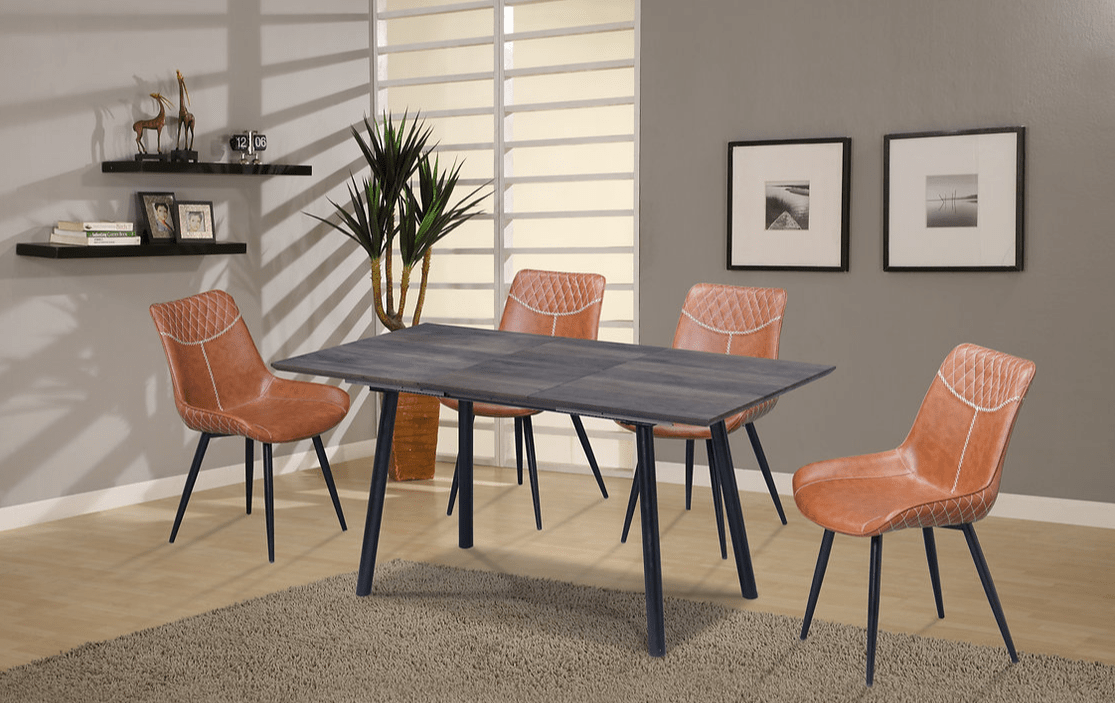IFDCWooden Table With Self Storing Butterfly Extension Leaf 7pc Dining Set T-1814 C-1825