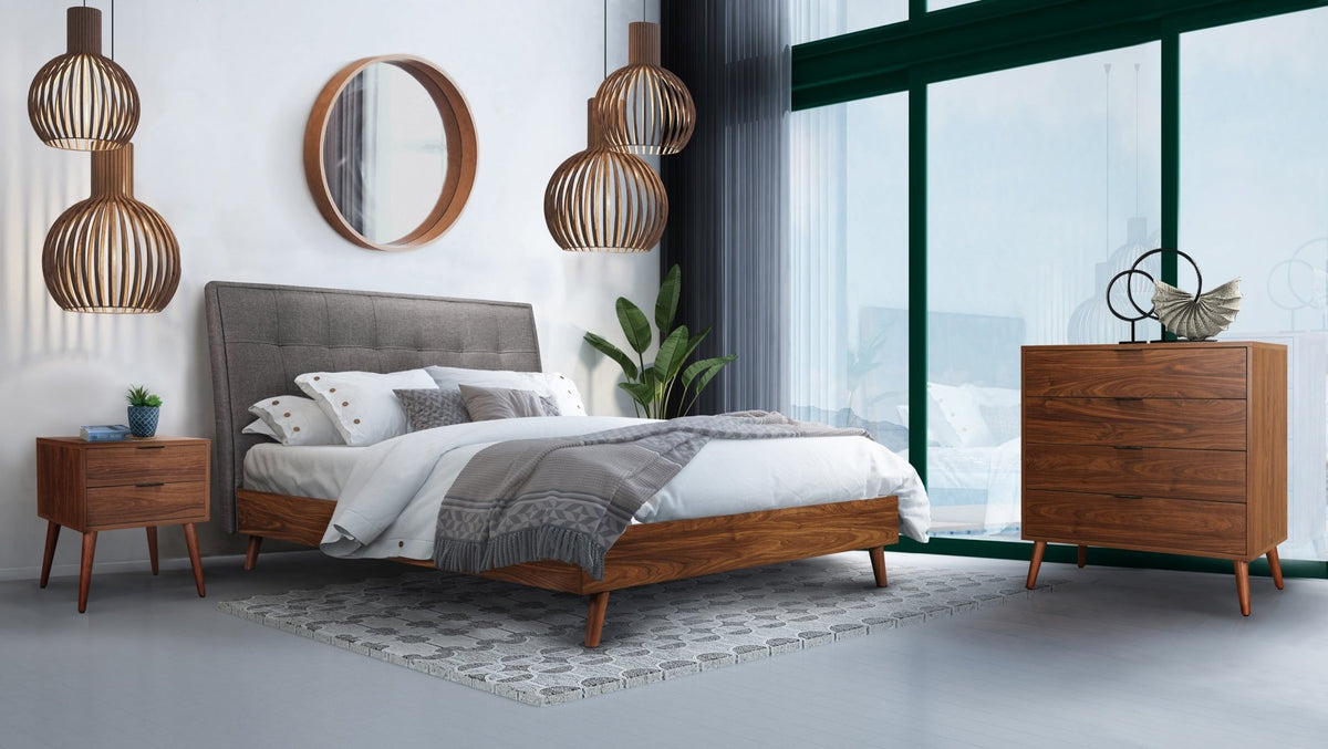 Mazin5895GYQ Queen Upholstered Platform Bed