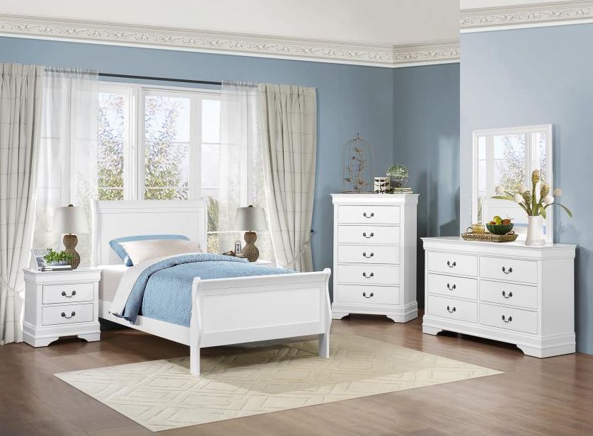 MazinMazin 2147W White Bed