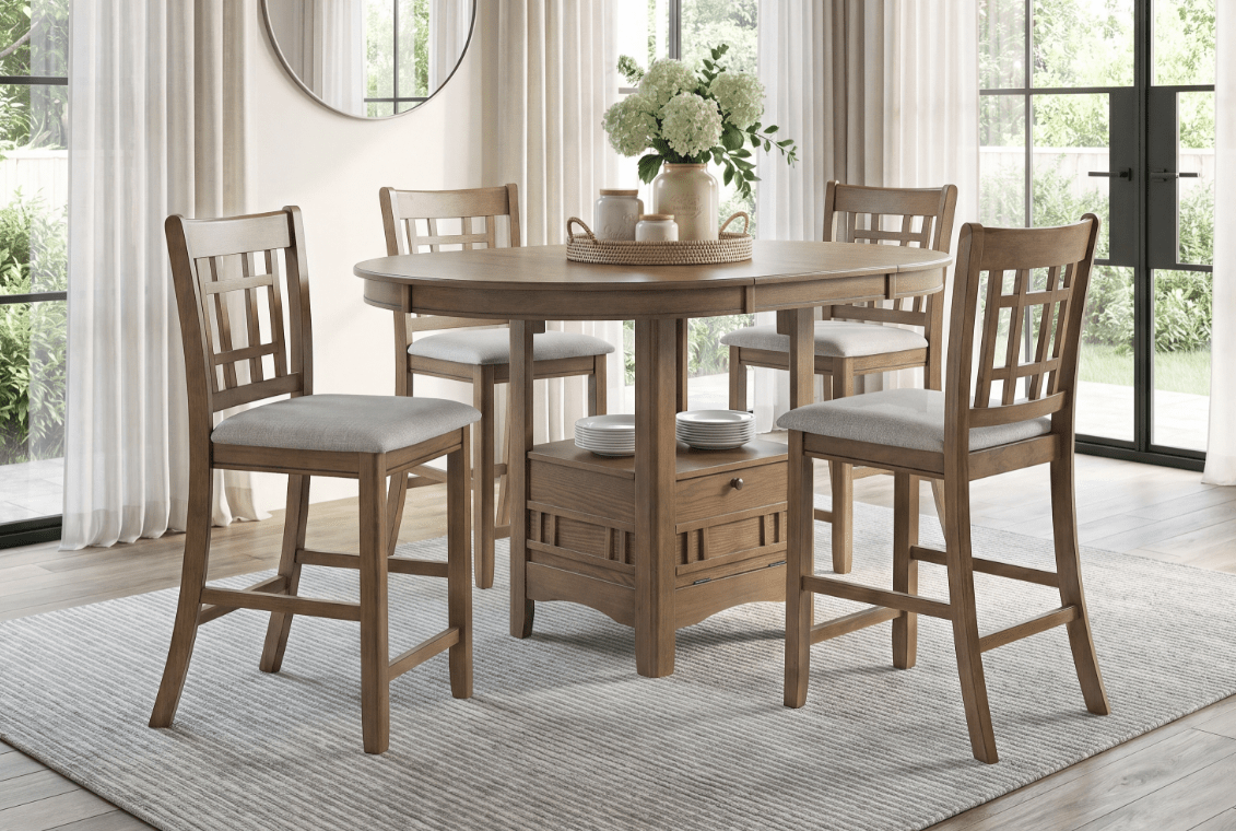 MazinMazin 2423 Counter Height Table with Storage Base