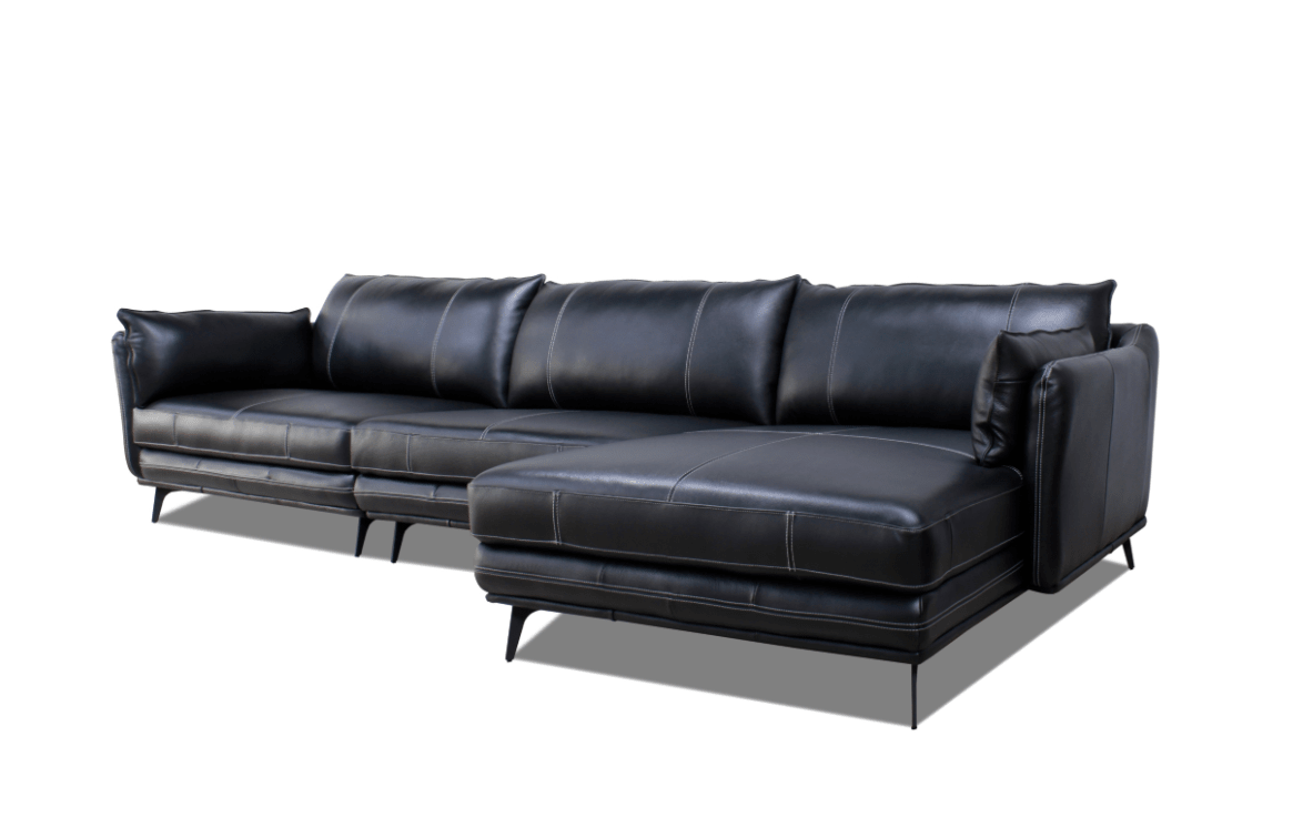 MazinMazin 99962BLKSS Full Leather 4PC Set