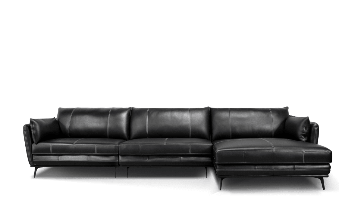 MazinMazin 99962BLKSS Full Leather 4PC Set