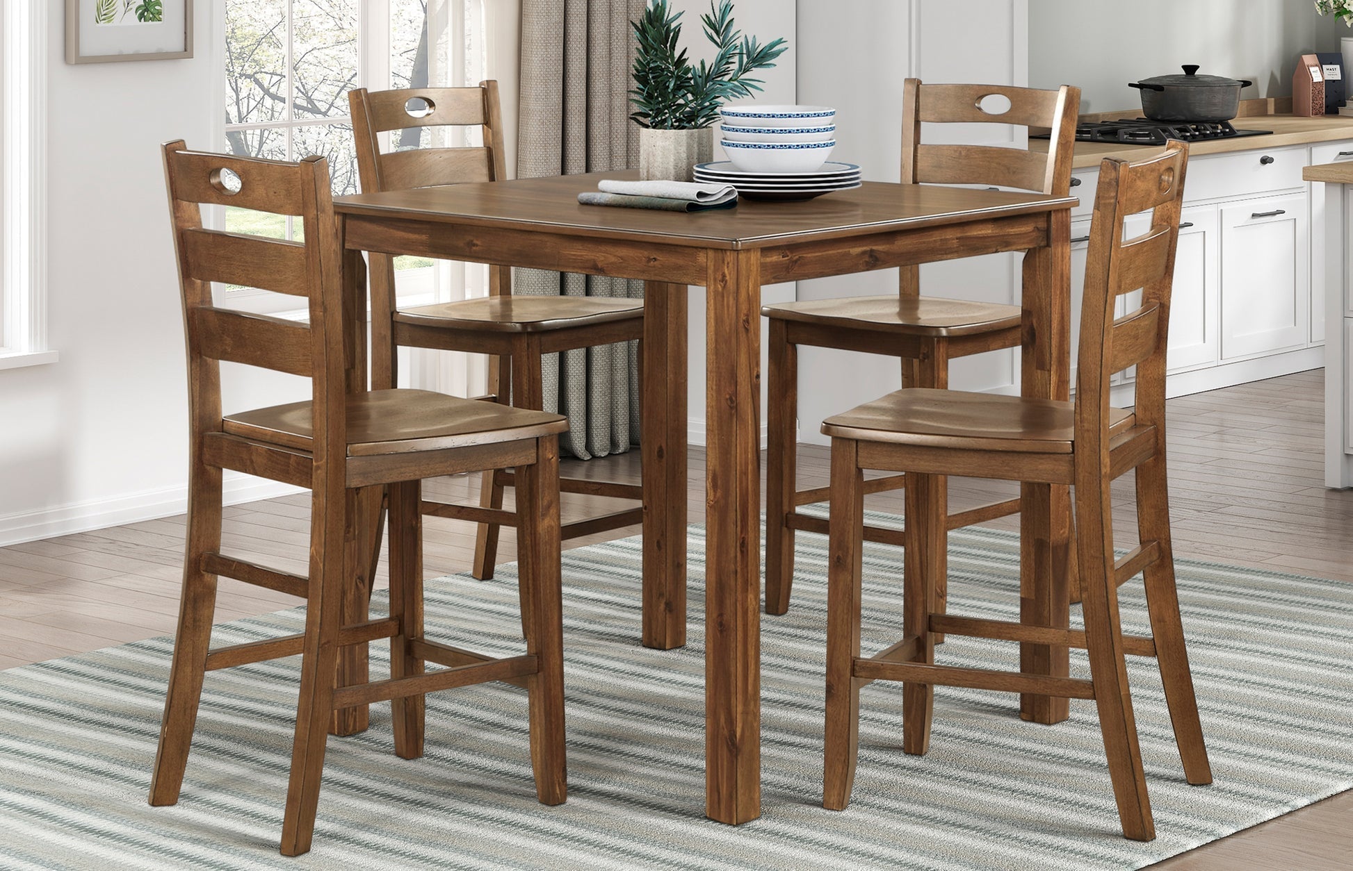MazinModel 5891-36 5-Piece Pack Counter Height Set Toronto Stocks