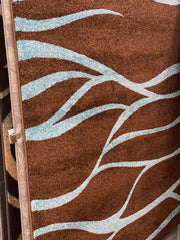 MerinosMR - Luxury Brown/Blue Rectangular Area Rug - 5x8