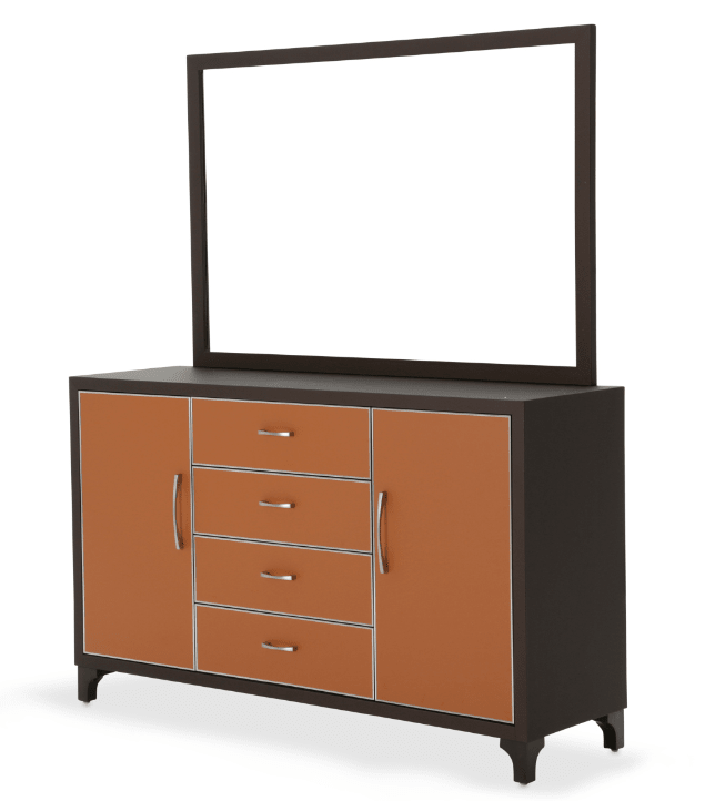 Michael Amini21 cosmopolitan orange Queen Set