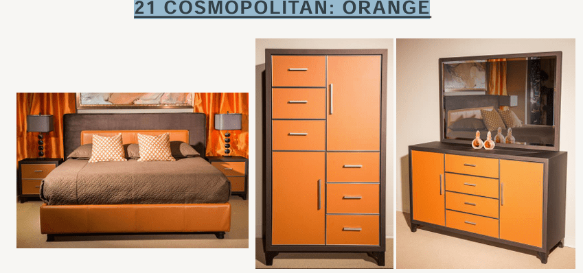 Michael Amini21 cosmopolitan orange Queen Set
