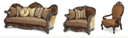 Michael AminiAICO Essex Manor Wood Trim Sofa, Wood Trim Chair and Chair and Half 3PC Set