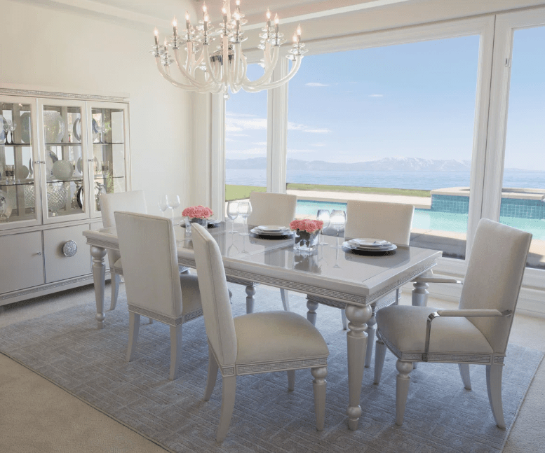 Michael AminiGlimmering Heights Extendable Glass Top Dining Table