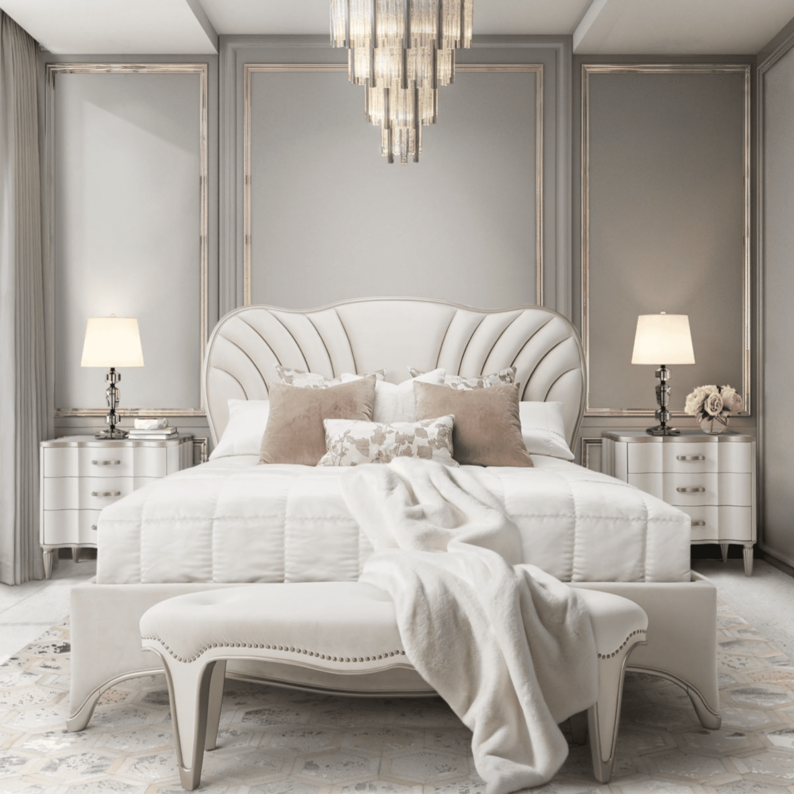 Michael Aminilondon place Creamy Pearl Cal. King Bed