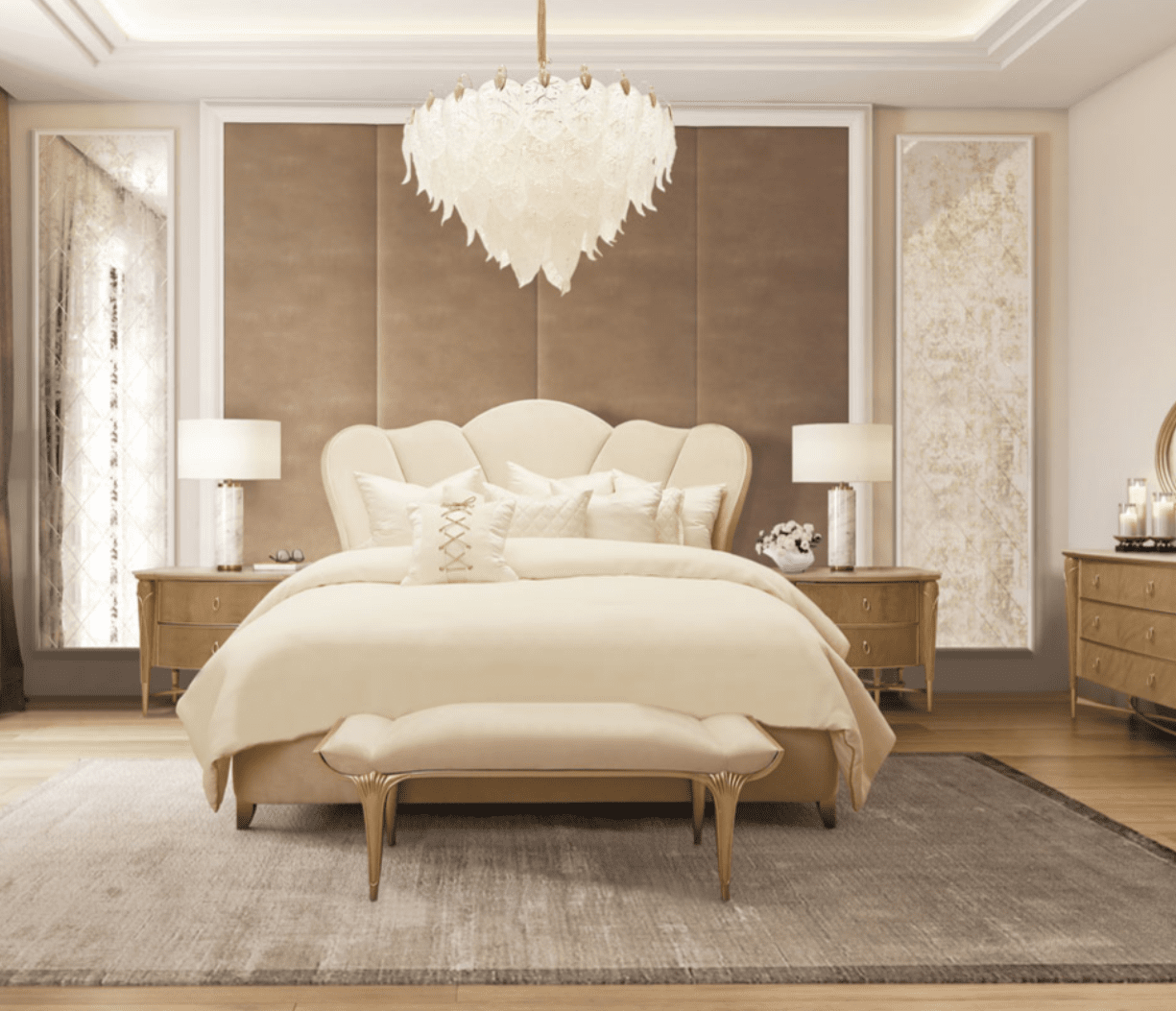 Michael Aminivilla cherie caramel Cal. King Channel - Tufted Bed