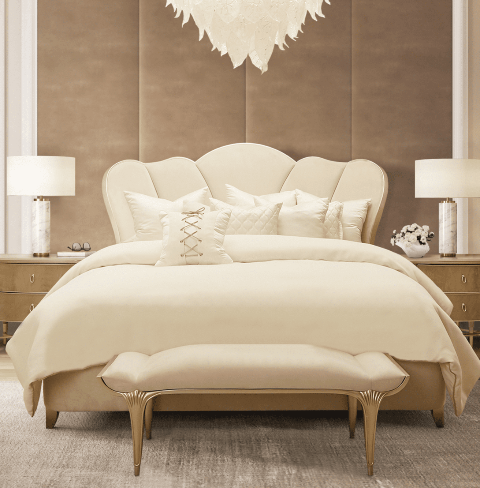 Michael Aminivilla cherie caramel Cal. King Channel - Tufted Bed