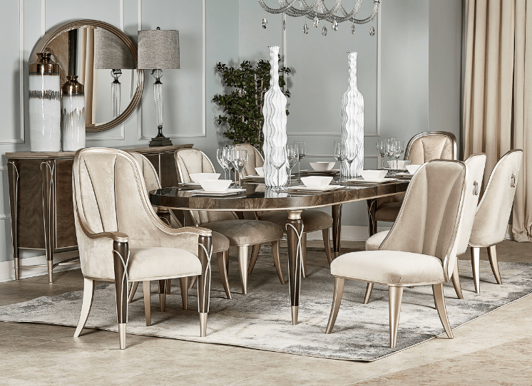 Michael AminiVilla Cherie Hazelnut Oval Dining Room