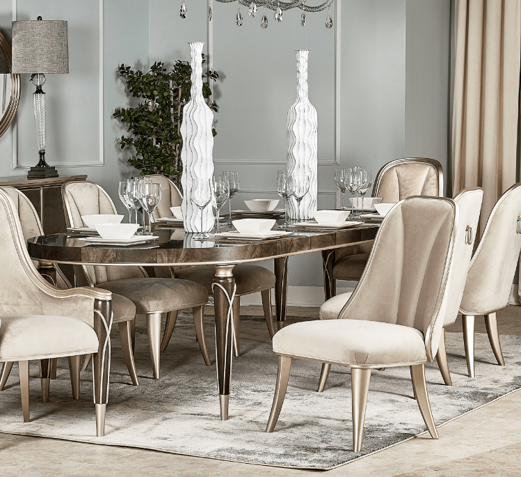 Michael AminiVilla Cherie Hazelnut Oval Dining Room
