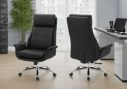 MonarchI 7253 OFFICE CHAIR - BLACK LEATHER-LOOK / HIGH BACK EXECUTIVE