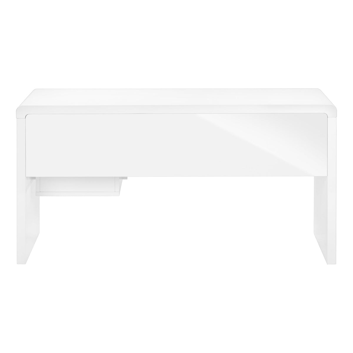 MonarchI 7581 COMPUTER DESK - 60"L / HIGH GLOSSY WHITE L/R FACE DRAWER