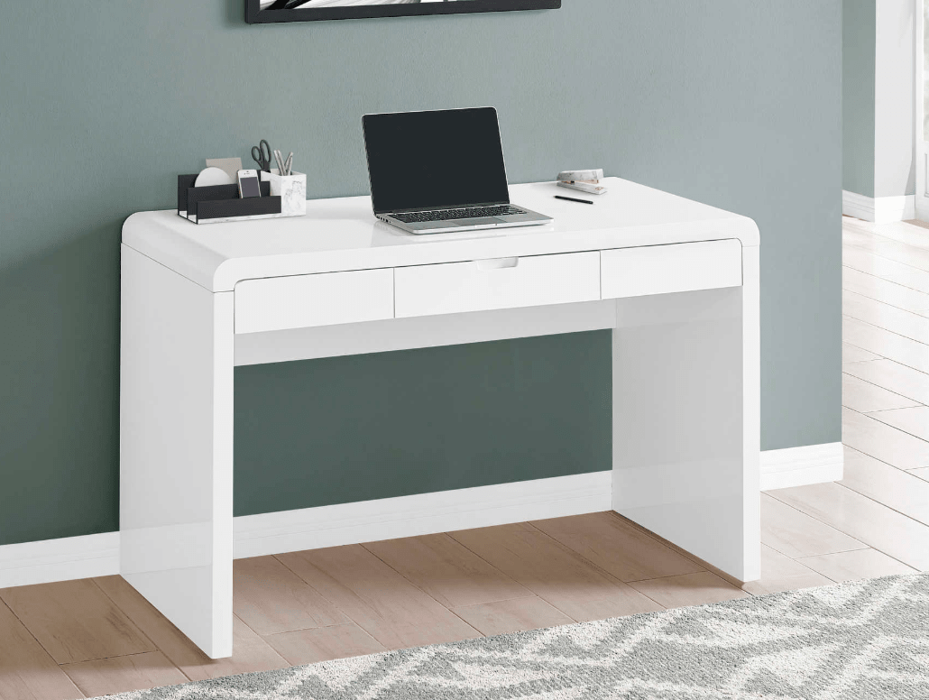 MonarchMonarch I 7580 COMPUTER DESK - 48"L / HIGH GLOSSY WHITE