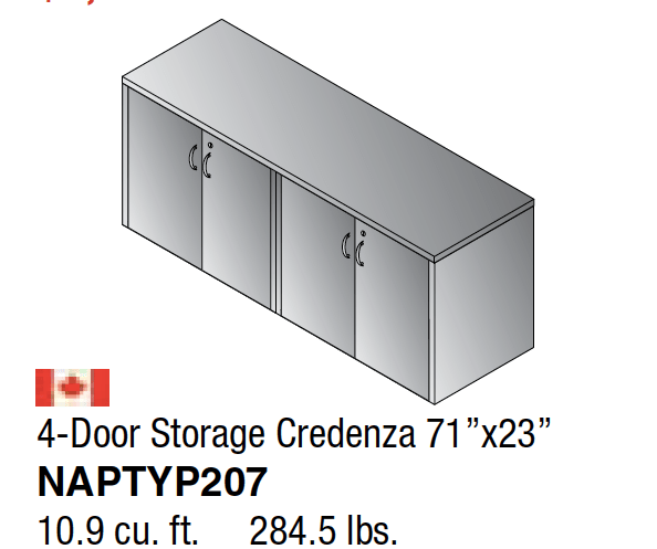 0AOSP 4 - Door Storage Credenza 71x23