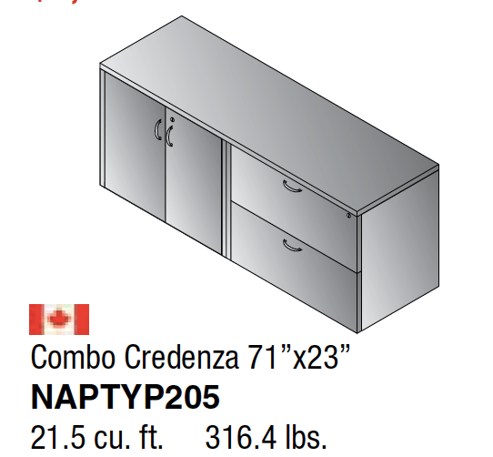 0AOSP Combo Credenza