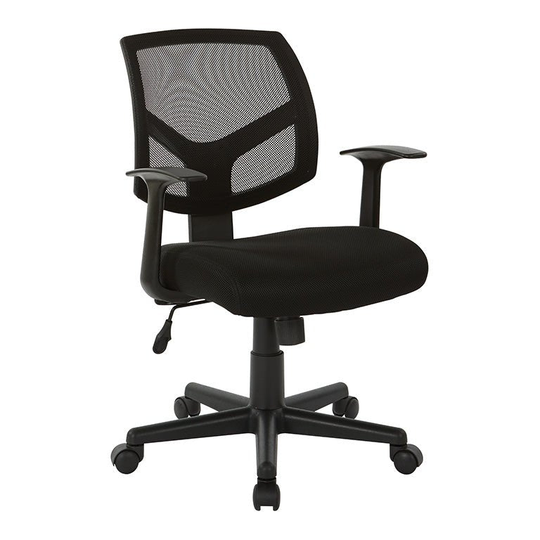 OfficestarAOSP Screen Back Task Chair - Black Fabric Seat