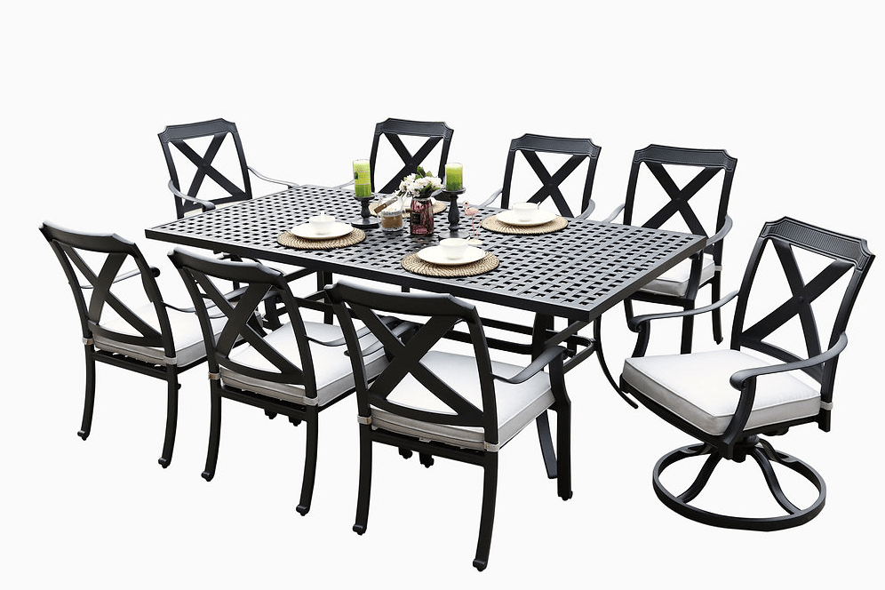 OnsightOnSight Monterey Dining Set - 7Pcs - 9pc(add 2 Swivel Chairs)